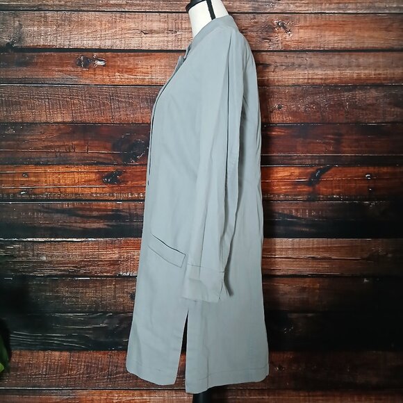 NWT Coldwater Creek Long Jacket M Pewter Gray Button Front - Picture 6 of 9